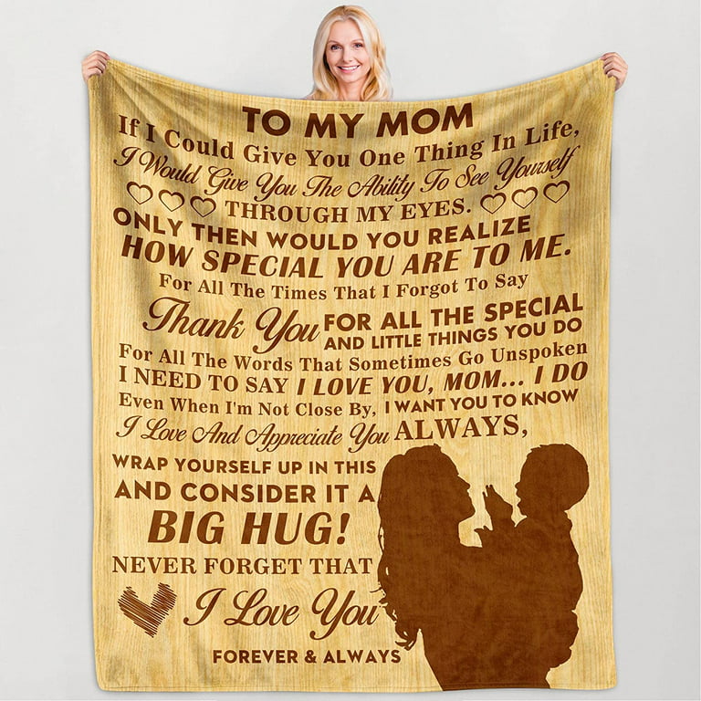 Gifts for Mom, Throw Blanket to My Mom from Daughter Son, Birthday Gifts  for Mom,, Soft