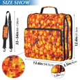 thumbnail image 3 of Haosy 3 Ring Zipper Binder with Shoulder Strap Waterproof Trapper Keeper 2 Inch D-Ring 500 Sheets Capacity, Lava Pixel Art, 3 of 8