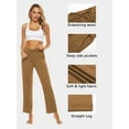 thumbnail image 4 of Womens Comfy Lounge Pants Loose Yoga Pants Cotton Blend Soft Drawstring Wide Leg Pants with Pockets, 4 of 6