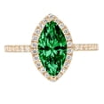 thumbnail image 7 of Halo Engagement Ring for Women - 2.38ct Simulated Emerald in 14K Yellow Gold Promise Ring, 7 of 7