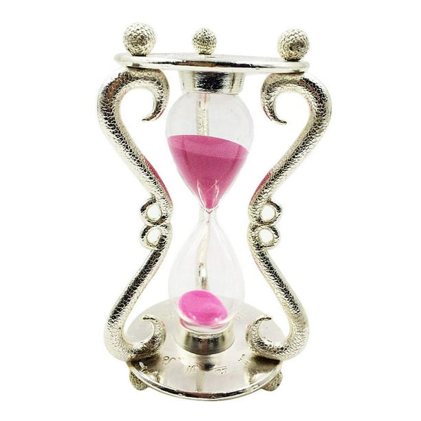 Reloj De Arena Del Temporizador Del De La Arena Del Metal De 3 Minutos Reloj De Arena Decoración De Escritorio De La Oficina En El Hogar Rosado Macarena Reloj del temporizador de arena