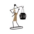 thumbnail image 1 of Bearachild Candelabro en forma de niña Candelabro decorativo Candelero de hierro exquisito Candelabro de carácter abstracto con cuerda de cáñamo Marco Decoración del hogar Numero 3 Bearachild HA027794-03, 1 of 1