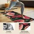 thumbnail image 4 of Red Mushroom Fantasy Black Pattern Hot Yoga Mat Towel Non Slip for Hot Yoga - Quick-Drying Yoga Mat Cover with 4 Corner Pockets with Travel Bag - Hot Yoga Towel Non Slip 74"x26", 4 of 6