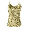 thumbnail image 4 of Outfmvch Sparkle Top Tube Top Workout Top Basic Tops for Woman Built in Bra Tops for Women Western Tops Sequin Vest Gold L, 4 of 4