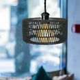 thumbnail image 3 of ibasenice Black Ceiling Lamp Shade Straw Rope Woven Lamp Cover for Pendant Lighting Use, 3 of 8