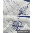 thumbnail image 6 of Nautical Compass Linen Curtain Valance for Bedroom/Bathroom/Kitchen/Office/Living/Dining Room Windows,Retro Sailing Map Tropical Palm Tree Navy Pocket Topper Drapes Decorative Cafe Drapery 54x18, 6 of 6