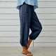 thumbnail image 3 of WILLBEST Pantalones Casuales elegantes para Mujer, Capri de Cintura Alta con Cordón y Bolsillos, Diseño de Pierna Ancha y Corte Corto para Un Uso Diario Cómodo. XXXXL, 3 of 7
