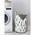 thumbnail image 3 of Tribal Laundry Bag, Tribal Themed Pattern with Wigwam Tents and Trees, Hamper Basket with Handles Drawstring Closure for Laundromats, 13" x 19", Black Teal, by Ambesonne, 3 of 4