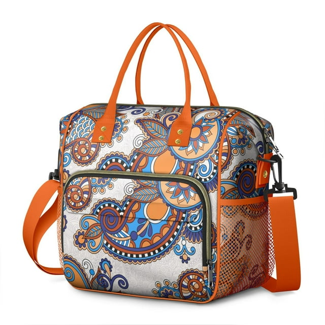 Elegant Tribal Paisley Lunch Tote – Dual Compartment Leakproof & Perfect for Spring and Summer