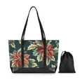 thumbnail image 7 of FORMRS Canvas Laptop Tote Bag for Women with 15.6" Computer Compartments Shoulder Handbag, Retro Christmas Poinsettia, 7 of 7
