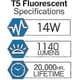 thumbnail image 2 of 26-27 T5 High Efficiency 840 Cool White Fluorescent 549mm Tube 4000k HE (FH1840), 2 of 5