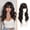 Black Brown, variant on Pink Wigs with Bangs - 20 Inch Long Soft Wavy Natural Looking Synthetic Heat Resistant Hair Wig for Women Daily Party