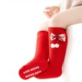 thumbnail image 3 of Lispipm Baby Knee High Socks Ruffles Rib Knitted Stockings Toddler Winter Gift Warm High Sock Kids Christmas Stocking Red 12-15 Months, 3 of 7