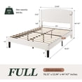 thumbnail image 7 of Amolife Full Bed Frame, Platform Upholstered Bed with Soft Teddy Fabric Curved Headboard, White, 7 of 7