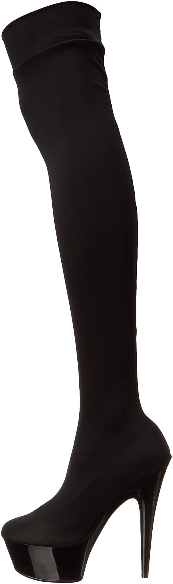 Ellie Shoes Women's 6 Inch Pointed Stiletto Lycra Knee High Boot Black;7
