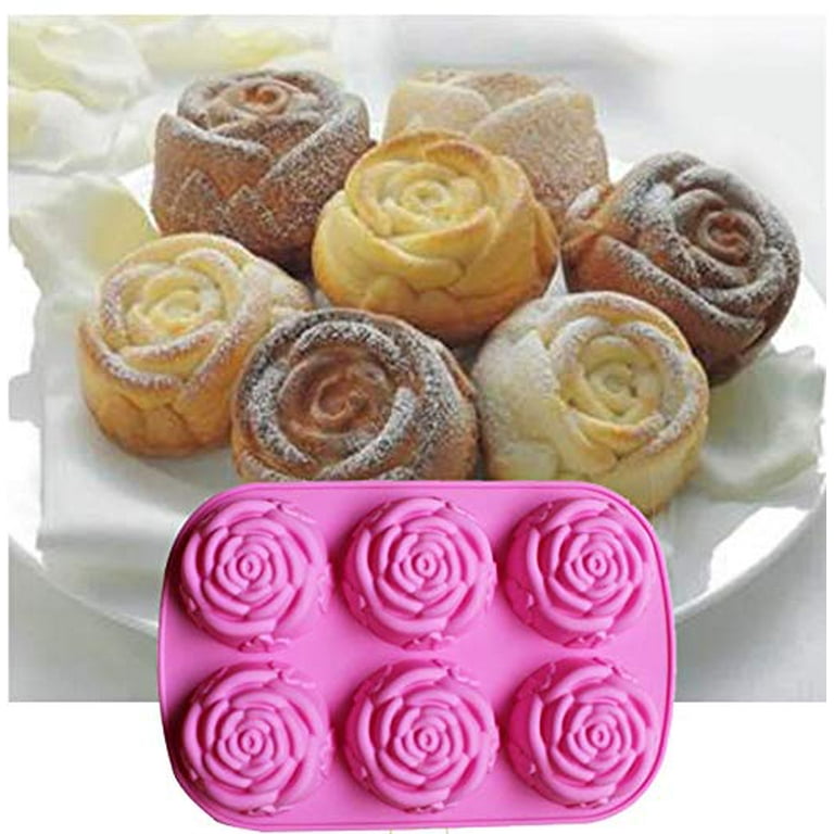 Bobasndm 2 Pack Chocolate Silicone Molds Candy Mold,Rose Flower