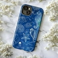 thumbnail image 5 of Ocean Sea Life Phone Case for iPhone 16 15 14 13 12 Pro Max Plus, Light Blue Cover with White Seahorse Shell Starfish Design, 5 of 6