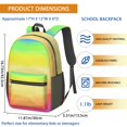 thumbnail image 3 of 17 Inch Lightweight Backpack,PVC Waterproof Oxford Fabric, Ergonomically Designed, with Large Capacity, Vibrant Rainbow Print, 3 of 5