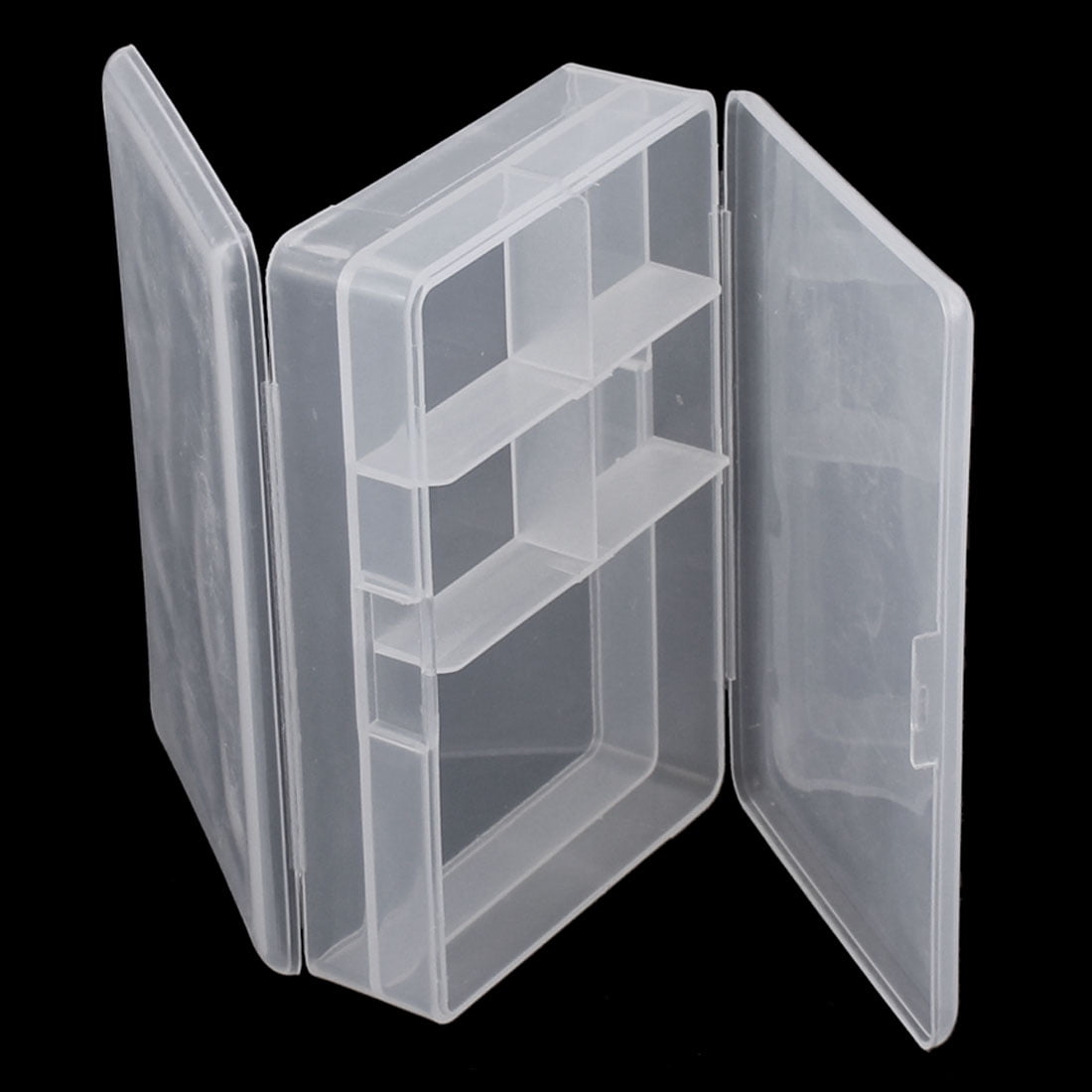 Plastic Dual Layers 5 Compartments Storage Case Box Organizer Conatiner