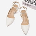 thumbnail image 5 of Pennysue Women's Low Heel Sandals Pointed Toe Ankle Strap PU Leather Dress Shoes Block Heel Summer Casual sandals, 5 of 5