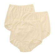 Women's Vanity Fair 15361 Lollipop Cotton Brief Panty - 3 Pack (Candleglow 5)