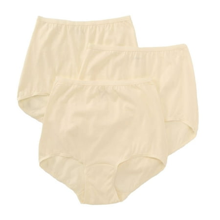 Women's Vanity Fair 15361 Lollipop Cotton Brief Panty - 3 Pack (Candleglow 12)