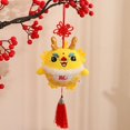 thumbnail image 3 of Kiskick Fluffy Dragon Pendant Dragon Plush Pendant Year of 2024 Mascot Cute Embroidery Pattern Chinese Zodiac Dragon Soft Stuffed Hanging Ornament Home Party, 3 of 8