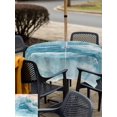 thumbnail image 5 of Outdoor Tablecloth with Umbrella Hole for Patio/Picnic/Party/Camping, Blue Waves Abstract Waterproof Table Cloth Square Cover Washable, Boho Summer Beach Coastal Ocean Beach (60"x 60"), 5 of 9