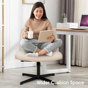 BestOffice Armless Office Chair, Criss Cross Chair Legged, No Wheels Swivel for Men, Women(Biege)