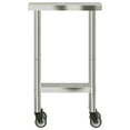 thumbnail image 3 of vidaXL Kitchen Work Table with Wheels 55x30x85 cm Stainless Steel, 3 of 5