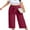 07 Wine Red, variant on Womens Wide Leg Pants Plus Size Elastic Tie Knot Lounge Pants Loose Trousers with Pockets