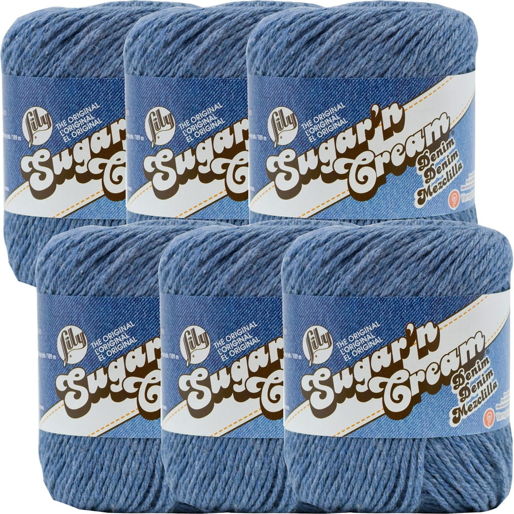 Lily Sugar'n Cream Yarn SolidsBlue Jeans, Multipack Of 6 Walmart