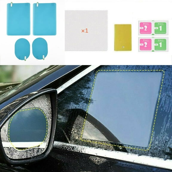 4Pcs Car Rearview Mirror Side Casement Tinted Film Anti-Glare Fog Rain Protector