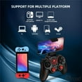 thumbnail image 4 of Wireless Bluetooth Game Controller, Dual Vibration Joystick For Phone, PC, IOS Android, Ergonomic Gamepad With Phone Holder For Gaming, TV Box, Tablet (Black), 4 of 16