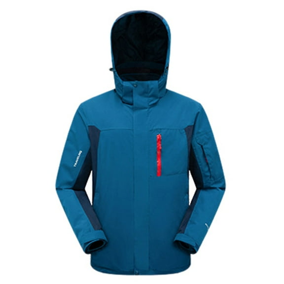 Men's Casual Jacket Windproof Detachable Winter Coat Outdoor Mountaineering Thick Warm Unisex Couples 2 in 1 Jacket