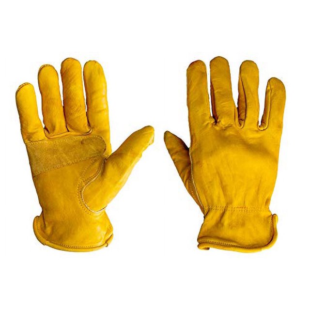 G & F 6203M-3 Premium Genuine Grain Cowhide Leather Gloves with Reinforced Patch Palm, 3-Pair, Medium G & F Products NA