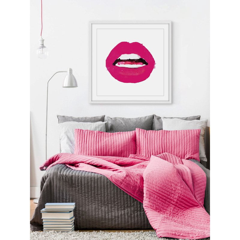 "Lips Colors Pink" Framed Painting Print