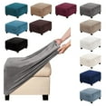 thumbnail image 1 of Square Ottoman Ottoman Slipcover Square Footstool Protector Storage Stool Ottoman Stretch With Elastic Bottom Feature Real Velvet Plush Fabric（Length：27 32 Inch）, 1 of 8