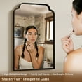 thumbnail image 4 of BEAUTYPEAK 24"x36" Arched Bathroom Mirror with Curved Top Modern Decorative Wall Mirror with Deep Frame, Black, 4 of 6