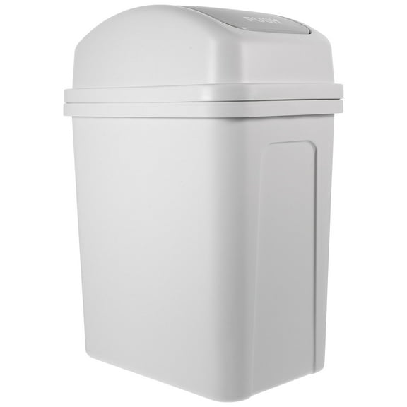 WRITWAA Stable Plastic Swing Lid Trash Can White for Sharps Collection