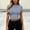 Light Blue, variant on Women's Casual Solid Color Short Sleeve Crop Top, Round Neck Tee