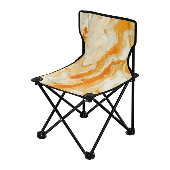 Outdoor Folding Chair 14.46x14.46x22.83 Inches, Camping Folding Chair Easy to Carry Ideal for Outdoor Picnics Camping Park Fishing Orange Marble