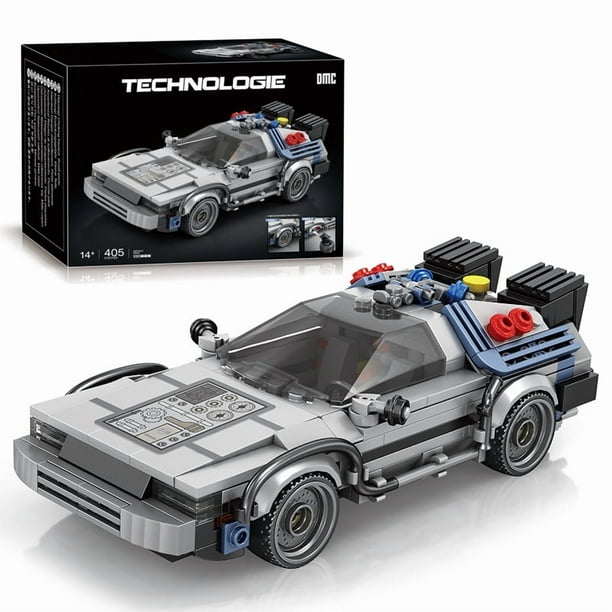 Bloques de construcción de automóviles de carreras de películas clásicas 1:24, modelo MOC, coches deportivos, juguetes, ladrillos para volver al futuro, regalos para festivales de vehículos para