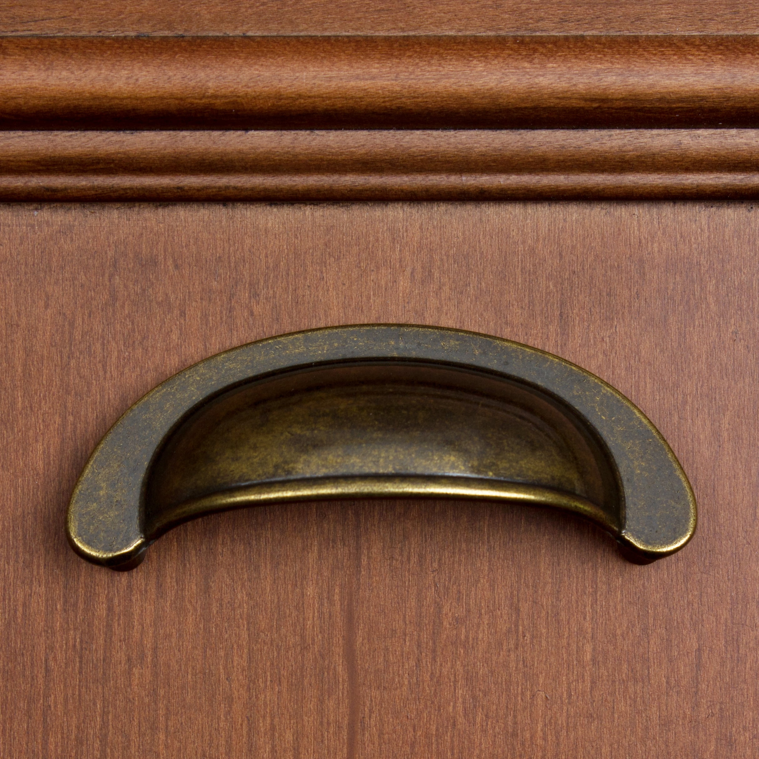 GlideRite 2-1/2 in. Center Classic Bin Cabinet Pull, Antique Brass