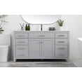 thumbnail image 6 of Elegant Lighting Vf23360 Lewis 60" Free Standing Single Basin Vanity Set - White, 6 of 6