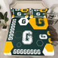 thumbnail image 2 of Homewish Letter Monogrammed G 4pcs Bed Sheets For Teens Boys Girls,Geometric Honeycomb Hexagon King Sheets,Abstract Retro Vintage Super Cozy Sheet Set,Luxury Bedroom Decor, 2 of 7
