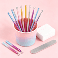 thumbnail image 4 of AUQ 2026 New 2Pcs Stainless Steel Triangle Cuticle Nail Pusher Peeler Scraper Remove Gel Nail Polish, Cuticle Remover Manicure Tools for Fingernail Toenail, 4 of 7