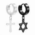 thumbnail image 6 of Janrevotw 1pcs Cross Earrings For Men And Women Stainless Steel Cross Earrings Trendy Drop Earrings Stud Jewelry, 6 of 6