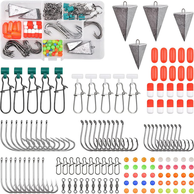 Surf Fishing Rig Saltwater Lure Making Kit, 139pcs Terminal Tackle  Assortment Included Sinkers Sliders Hooks Swivels Floats Beads for Fish  Finder Surf Rigs 