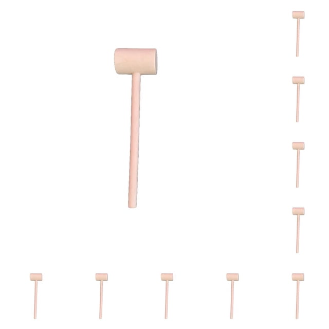 Kearding Martillos de 10 piezas, mazos de madera, reemplazo de martillos de dura, galletas de marisco, juguetes para decoración de redondo 10piezas